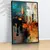 Quadro Sala Abstrato Turquesa Orange - Quadros Decorativos Podium - A Maior Marca De Quadros Decorativos do Brasil 