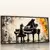 Quadro Sala Piano Jazz Abstrato - Quadros Decorativos Podium - A Maior Marca De Quadros Decorativos do Brasil 