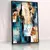 Quadro Sala Abstrato Azul e Ocre - Quadros Decorativos Podium - A Maior Marca De Quadros Decorativos do Brasil 