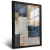 Quadro Abstrato Azul Mar E Gold