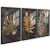 Quadro Trio golden folhas