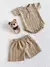 Conjunto de lino tostado