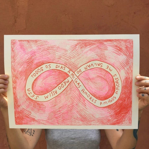 a amizade é uma aliança cósmica (vermelho&rosa)