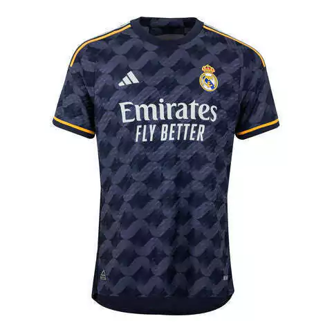 Camisa Real Madrid Away Jogador Authentic 23/24 Torcedor Adidas Masculina - Preta