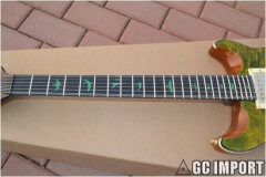 Guitarra PRS Santana Emerald Wavy Green Signature Replica Chinesa na internet