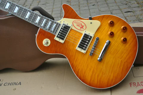 Guitarra Elétrica Les Paul Standard Iced Tea 59 Replica Chinesa