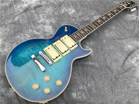 Guitarra Elétrica Les Paul Custom Blue Burst Ace Frehley Replica Chinesa