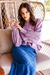 Saia Midi Tricot Tranças - Azul - comprar online