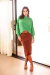 Saia Midi Tricot Fenda - Terracota - Freesiah