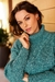 Poncho Tricot Pontas Com Gola - Verde - comprar online