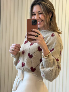 Blusa Tricô Coração na internet
