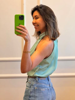 Blusa Cetim Jean - loja online