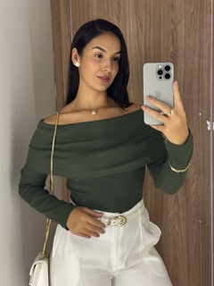 Blusa ombro a ombro verde - comprar online