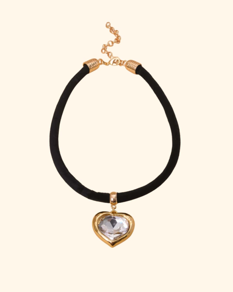 COLAR VELUDO CORAÇÃO