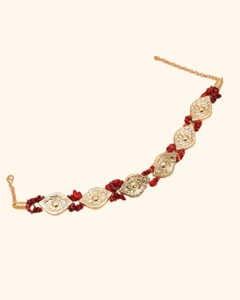 CHOCKER OLHO PEDRA CORAL - comprar online