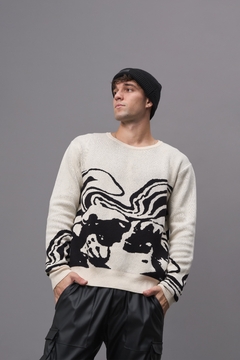 Sweater Skull Beige