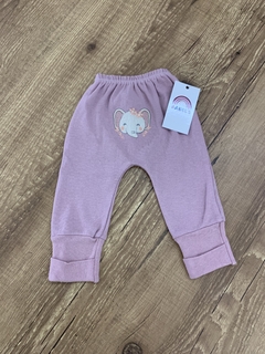 Calça lilás com elefante bordado (Pequeninos) - comprar online