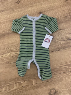 Macacão com pé listrado verde e azul (Carter's) - comprar online