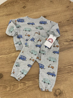 Conjunto moletom cinza - carrinhos (Garanimals)