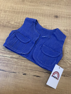 Casaquinho azul marinho com bolsinhos - comprar online