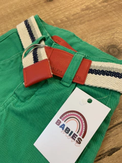 Short jeans verde inspiração Ralph Lauren na internet