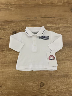 Blusa manga longa branca com azul marinho (Calvin Klein Jeans) - comprar online