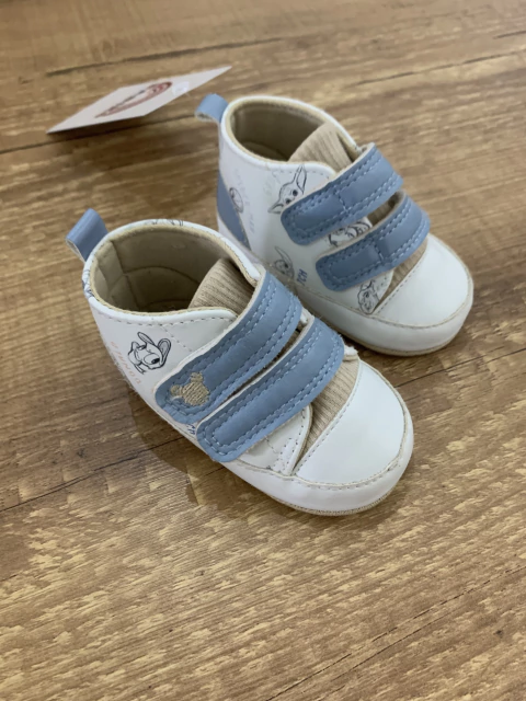 Tênis de couro branco com velcro duplo azul com personagens Disney (Disney) - comprar online