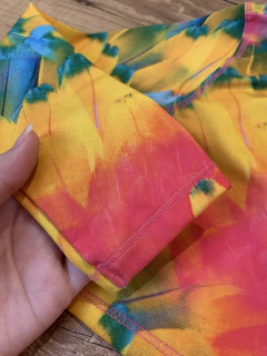 Conjunto de banho manga longa + calcinha laranja e amarelo (Puc) - Babies Move Brecho