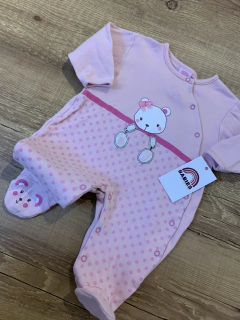 Macacão com pé rosa - ursinho (Nilly) - comprar online