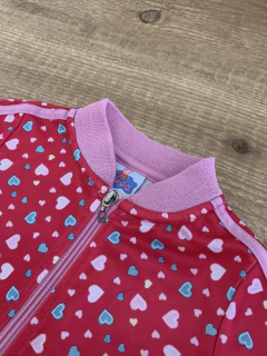 Blusa moletom rosa com corações (Peppa) - loja online
