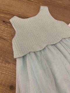 Vestido verde água - saia de tule com glitter e sobreposição de blusinha escamada (Genuine OshKosh ) na internet