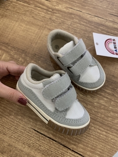 Tenis velcro duplo - branco com cinza (Póim) - comprar online