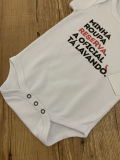 Body branco "Minha roupa reserva" (Reserva Mini) - Babies Move Brecho