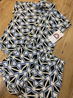 Conjunto estampado azul e preto (Kal baby) - comprar online