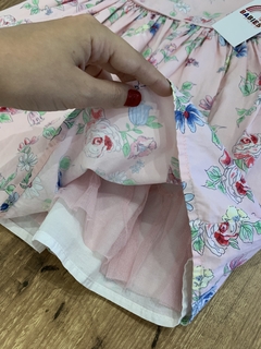 Imagem do Vestido rodado rosa com estampa de flores azuis e rosa (Primark)