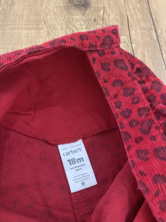 Salopete canelada vermelho - oncinha (Carter's) - loja online