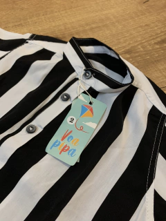 Camisa listrada preto e branco (Voa pipa) - loja online