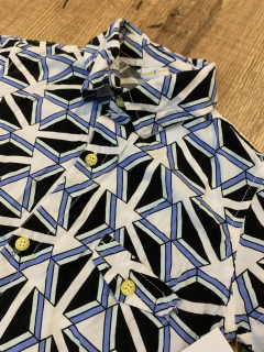 Conjunto estampado azul e preto (Kal baby) na internet
