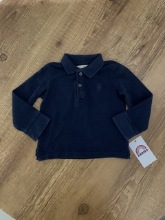 Camisa manga longa com gola pólo - azul marinho (Zara Baby) - comprar online