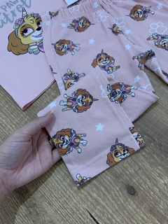 Conjunto blusa manga longa rosa Skye + calça estampada Skye (Paw Patrol) - loja online