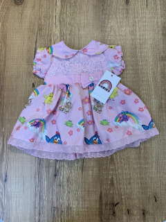 Vestido rosa com rendinha - galinha pintadinha