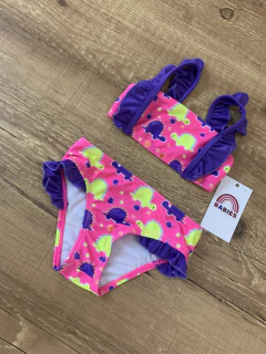 Conjunto biquini estampado roxo e rosa dino (Yeapp) - comprar online