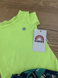 Conjunto body uv verde limão + short tactel (Meep Baby) na internet