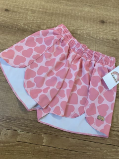 Short Tactel estampado rosa - corações (Lilica Ripilica) - comprar online