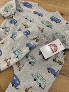 Conjunto moletom cinza - carrinhos (Garanimals) - Babies Move Brecho
