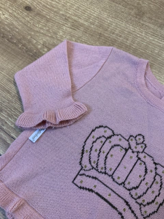 Blusa de tricot manga longa rosa seco - coroa na internet