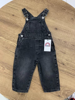 Jardineira jeans preta básica com bolso frontal (Zara) - comprar online
