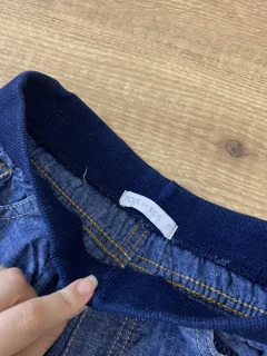 Bermuda Jeans azul claro com coz azul escuro e elastico (Pool Kids) - loja online