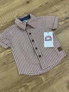 Camisa estampada rosa com azul (Trick) na internet