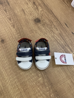 Tênis velcro duplo azul marinho com branco e vermelho (Tigor) - comprar online